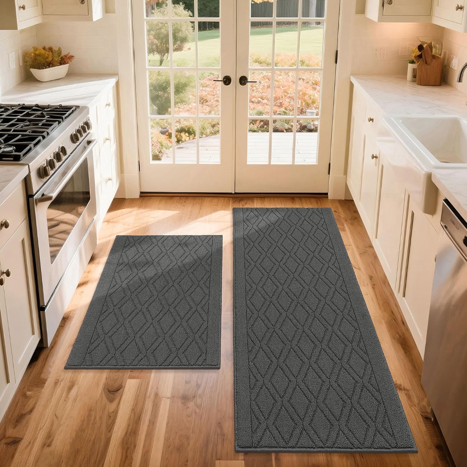Non-Slip Washable Kitchen Rugs Set for Floor Protection and Style