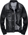 Men's RANMCC Slim Fit Ripped Denim Jacket for Men - Casual Layering