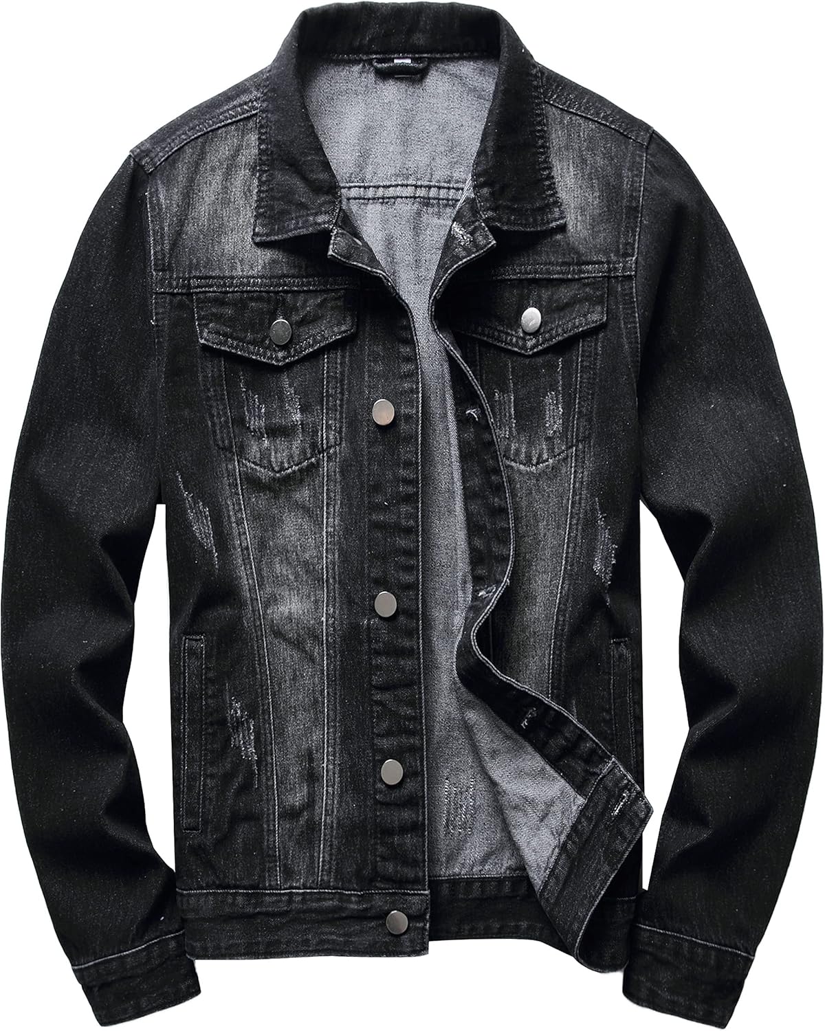 RANMCC Jean Jacket for Men Slim Fit Ripped Denim Coat Review