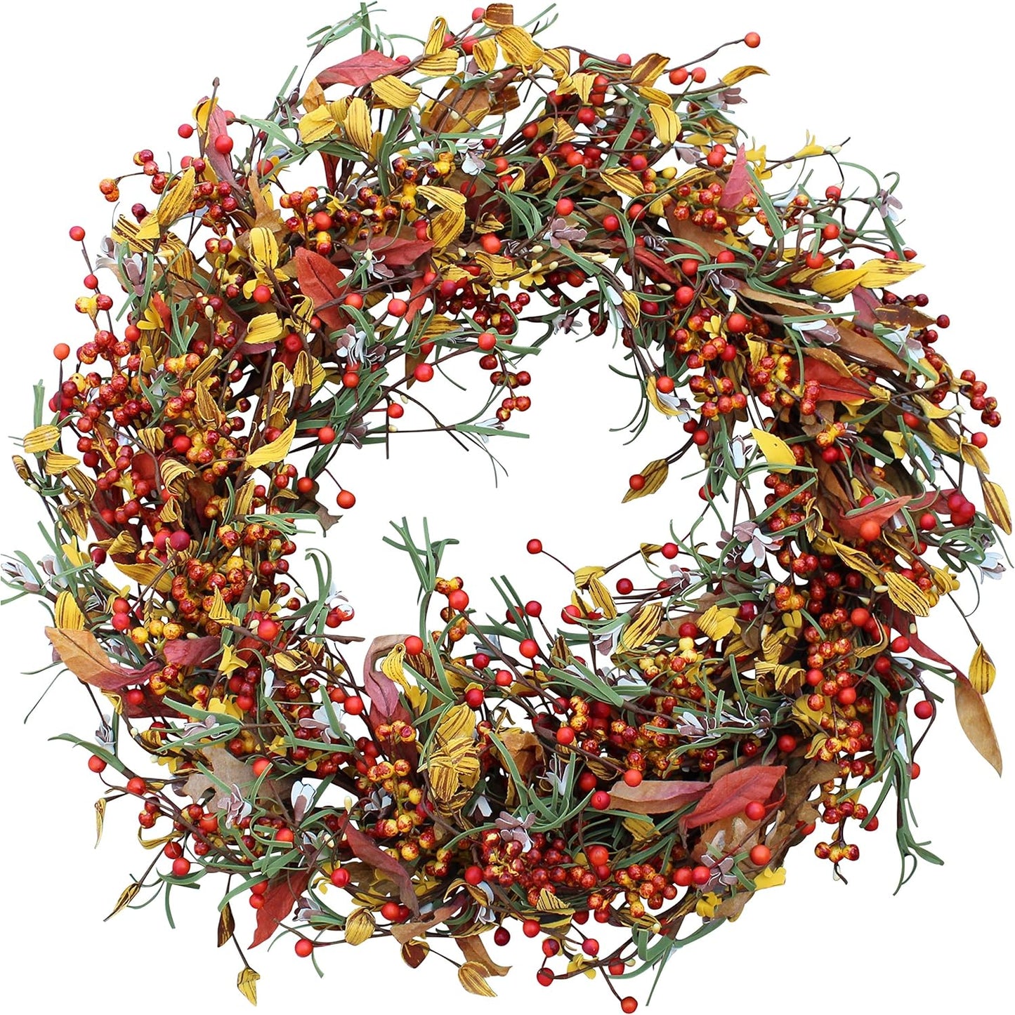 Appalachia Berry Silk Fall Door Wreath - Handcrafted Elegance