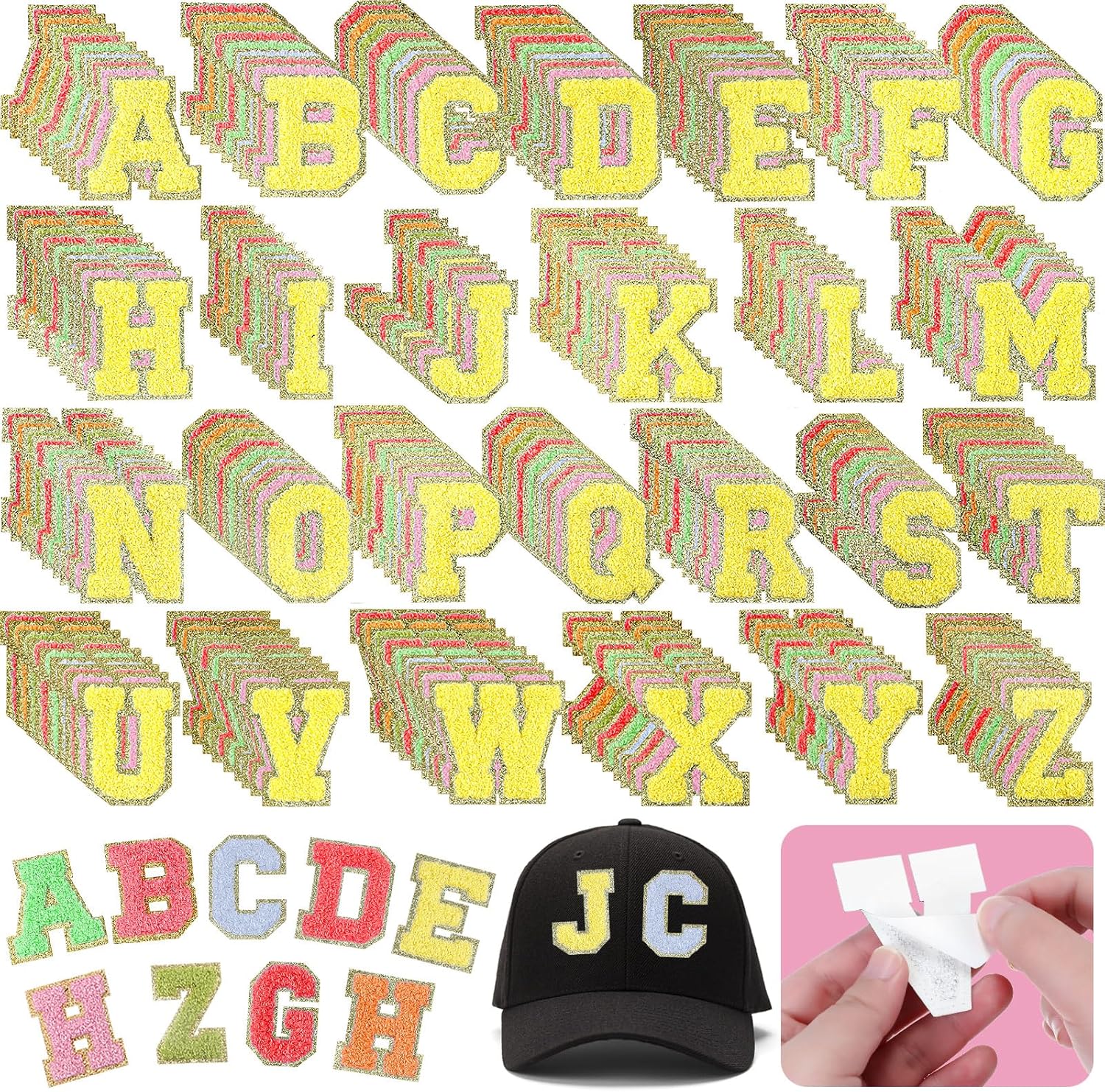 234 Pieces Self Adhesive Chenille Letter Patches for Crafts