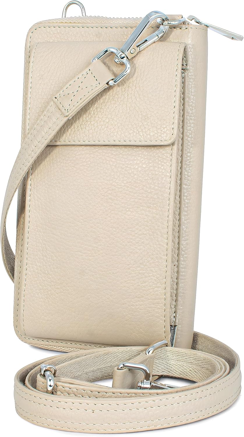 BULL GUARD Crossbody Leather Wallet Phone Purse for Travel