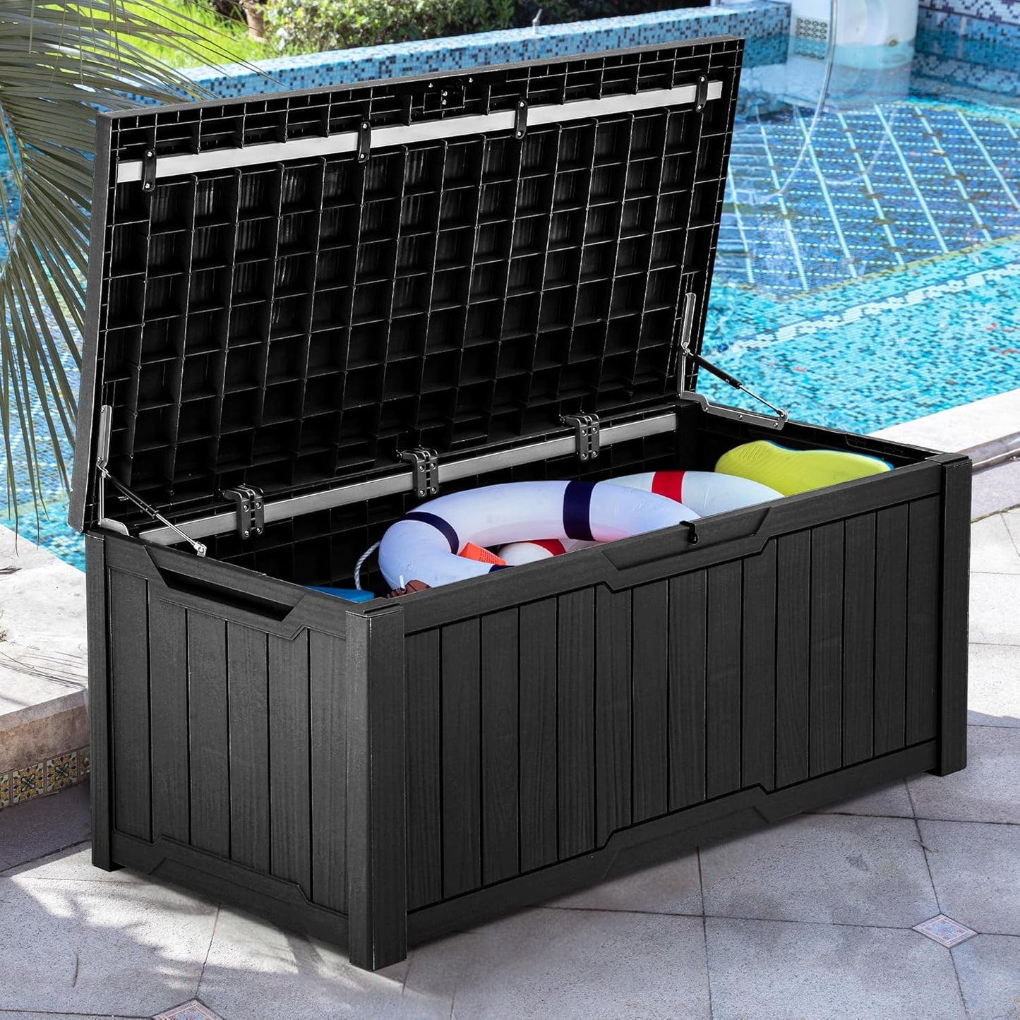 YITAHOME 120 Gallon Large Deck Box for Outdoor Storage Needs