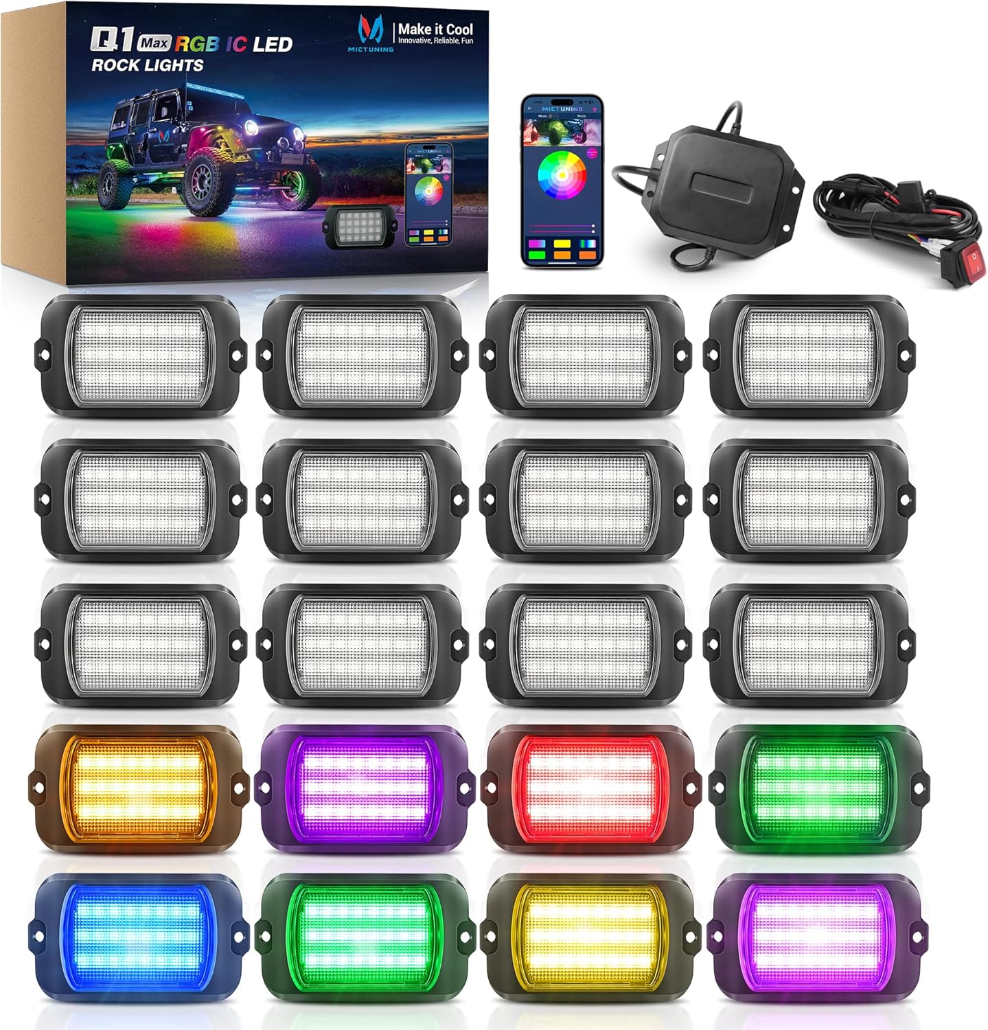 MICTUNING 2025 1000% Bright Q1 MAX RGB+IC Rock Lights Review