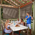 Cordless Outdoor Roller Shade with 90% UV Protection - Mocha
