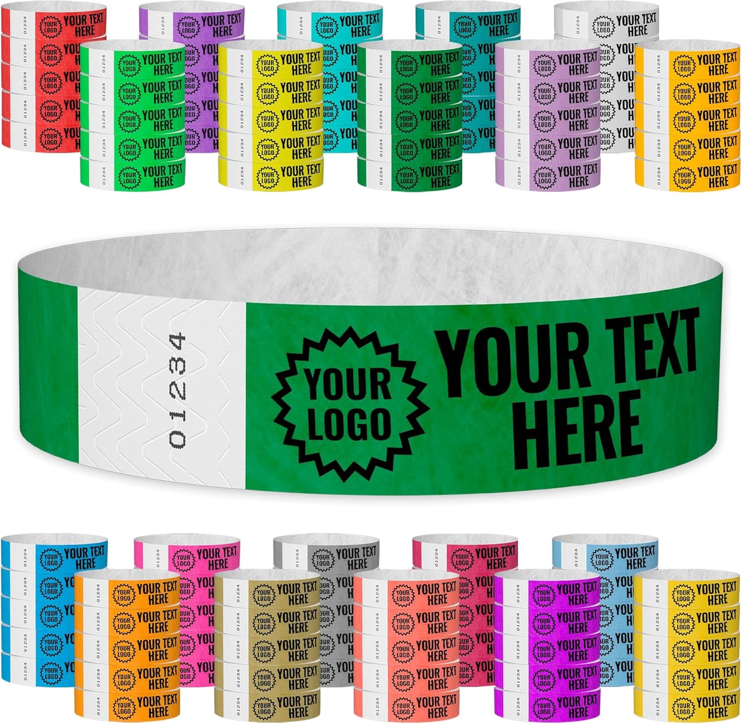 Custom Imprint Wristbands for Events - 1,000 Count Tyvek Bands
