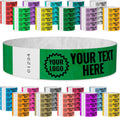 WristCo Kelly Green Custom Imprint Tyvek Wristbands - 1,500 Count