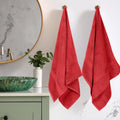 Egyptian Cotton Pile Bath Towel Set of 2 - Plush Red Luxury