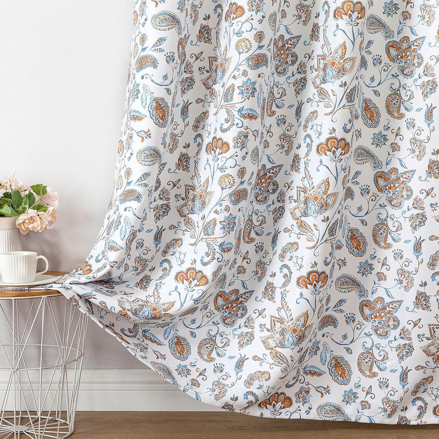 Joydeco Printed Curtains 96 inches Long for Elegant Home Decor
