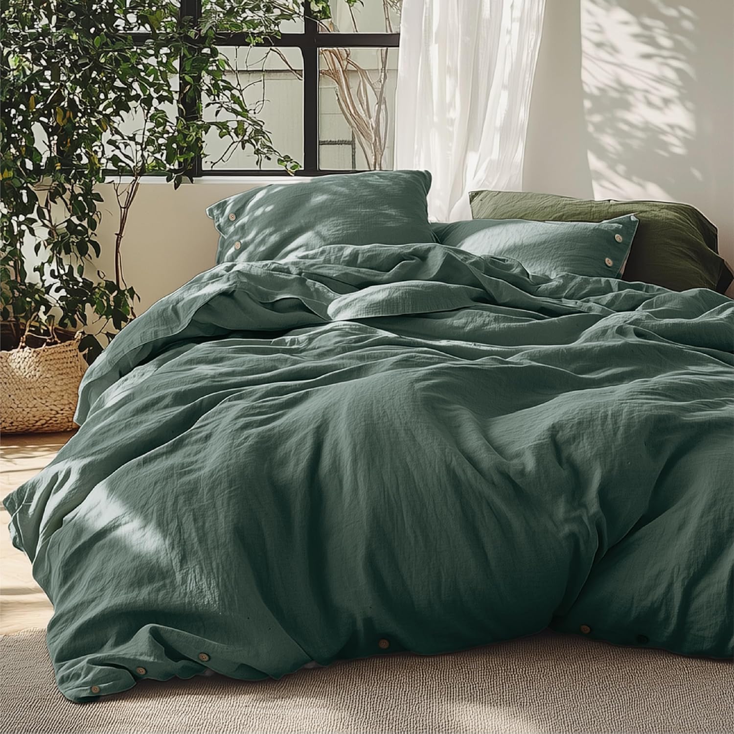 Bedsure Linen Duvet Cover Queen Set for Cozy Sleep Experience