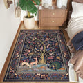 Vibrant Tree of Life Non Slip Rug for Bedroom and Office