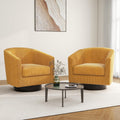 Swivel Barrel Accent Chair Corduroy Orange - Compact 360 Comfort