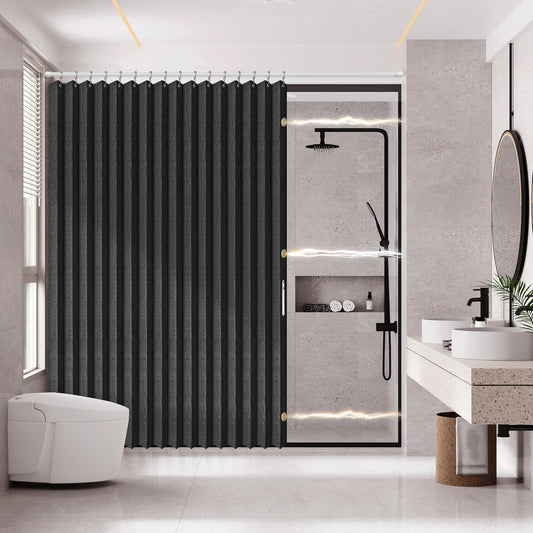 AJAZZ Magnetic Folding Shower Curtains for Modern Bathrooms
