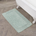 Laura Ashley Ruffle Border Aqua 27in x 45in Bath Rug - Soft Cotton