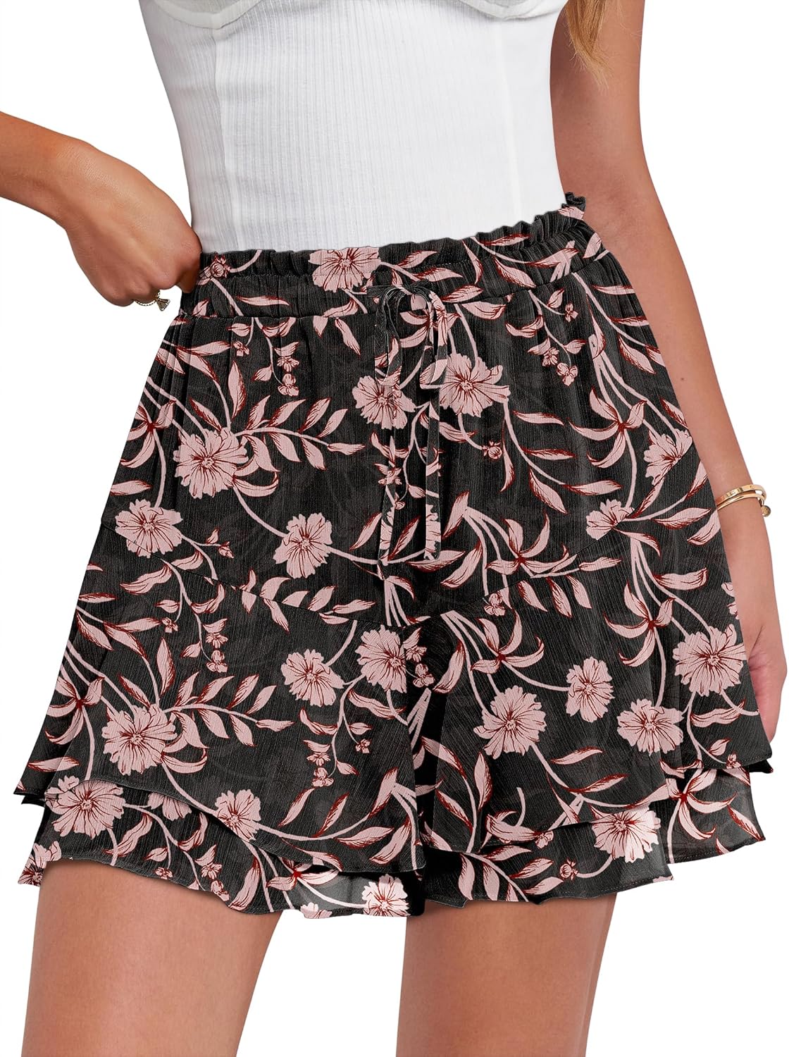 Caracilia Skorts for Women: Trendy Floral Ruffle Mini Skirts