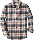 Dubinik Flannel Shirt for Men 100% Cotton Long Sleeve Plaid - Soft