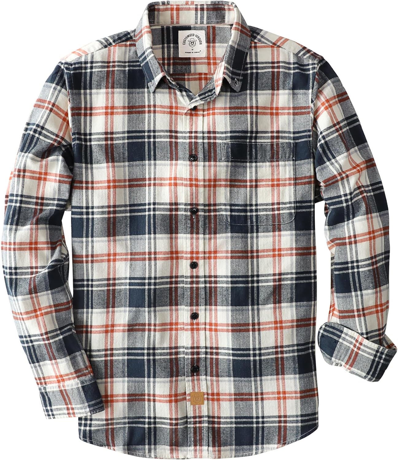 Dubinik Flannel Shirt for Men - 100% Cotton Long Sleeve Plaid