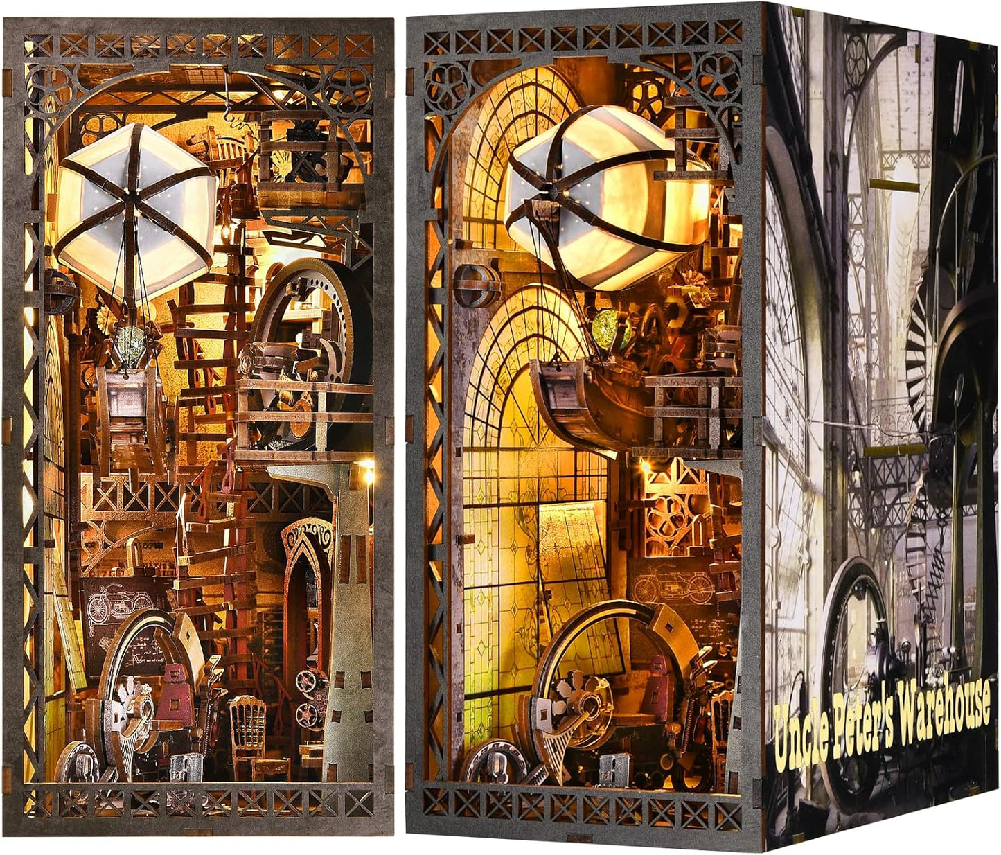 DIY 3D Wooden Puzzle Book Nook Kit for Unique Bookshelf Decor