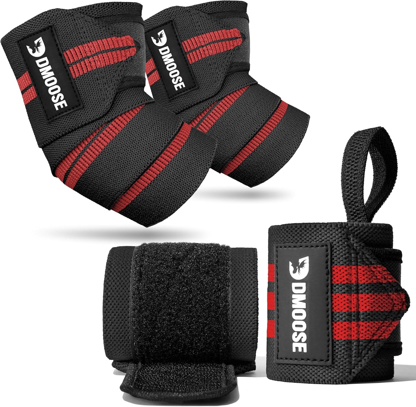 DMoose Fitness Elbow Wraps for Weightlifting - Adjustable Support