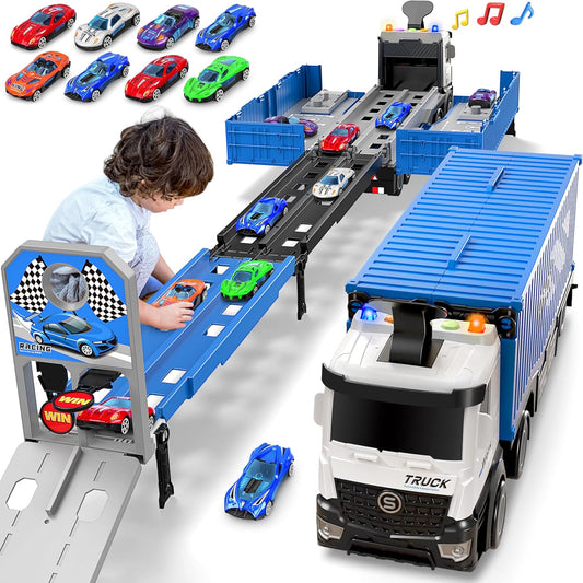 Foldable 3-Layer Race Track Set with 8 Cars by Diuerma