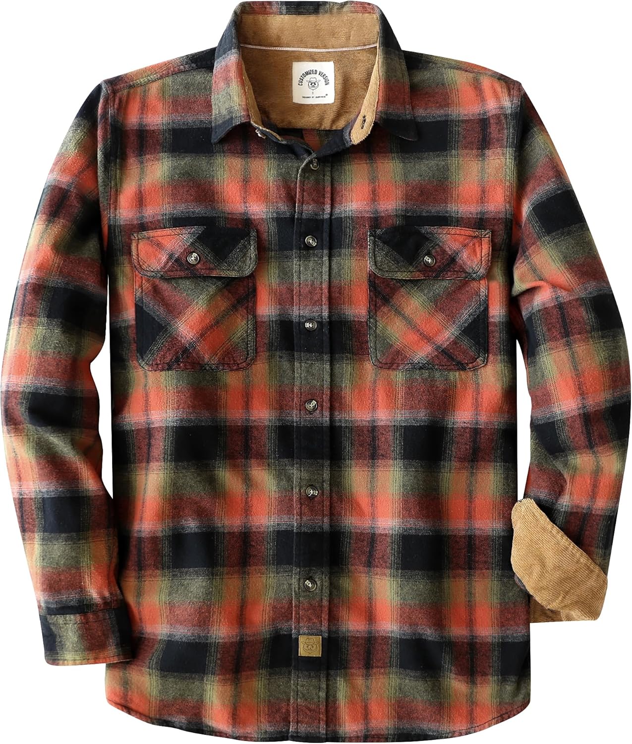 Dubinik Mens Flannel Shirt Long Sleeve Button Down Utility Wear