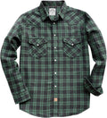 Dubinik Flannel Shirt for Men Long Sleeve Western Pearl Snap Shirt