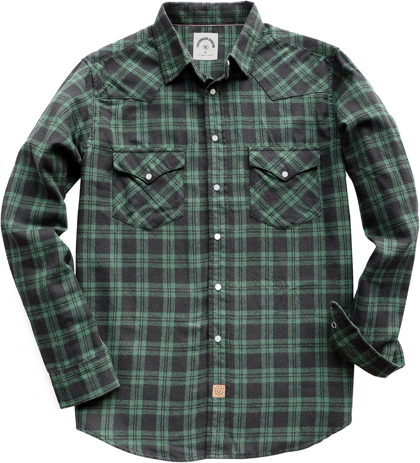 Dubinik Flannel Shirt for Men - Vintage Pearl Snap Plaid Style