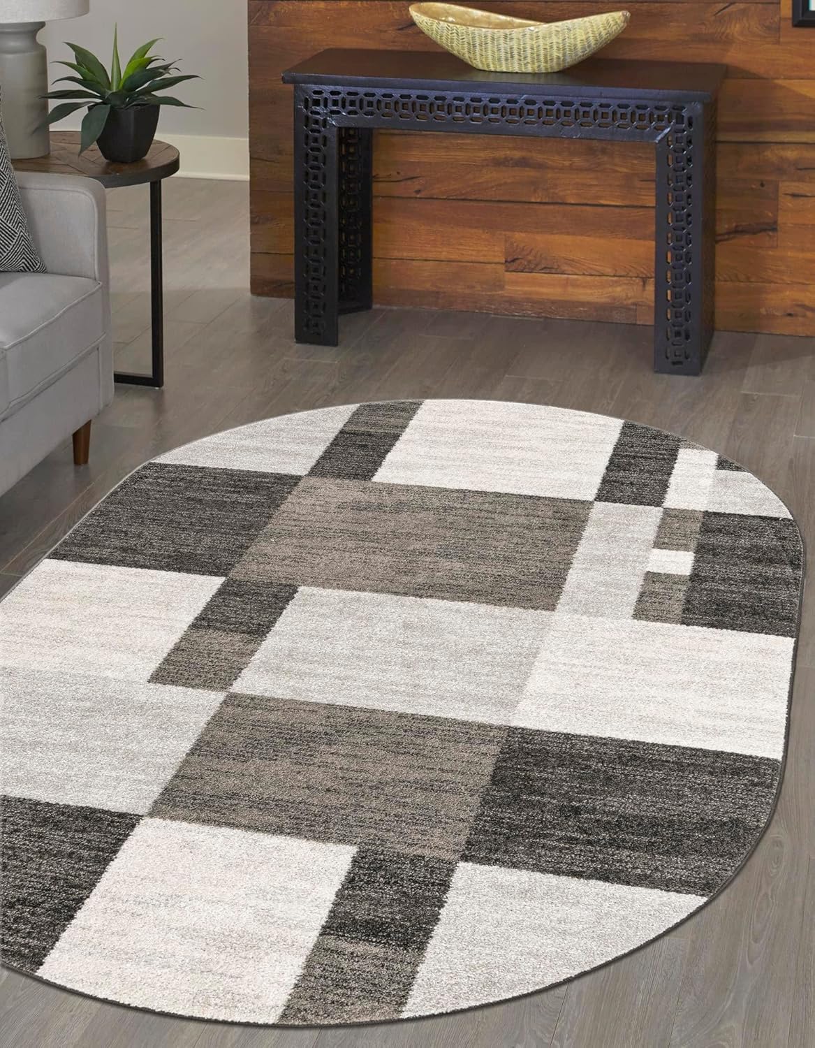 Unique Loom Autumn Collection Area Rug - Providence in Gray/Ivory