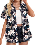 Womens Hawaiian Shirt Soft Cool Summer Floral Tropic Print