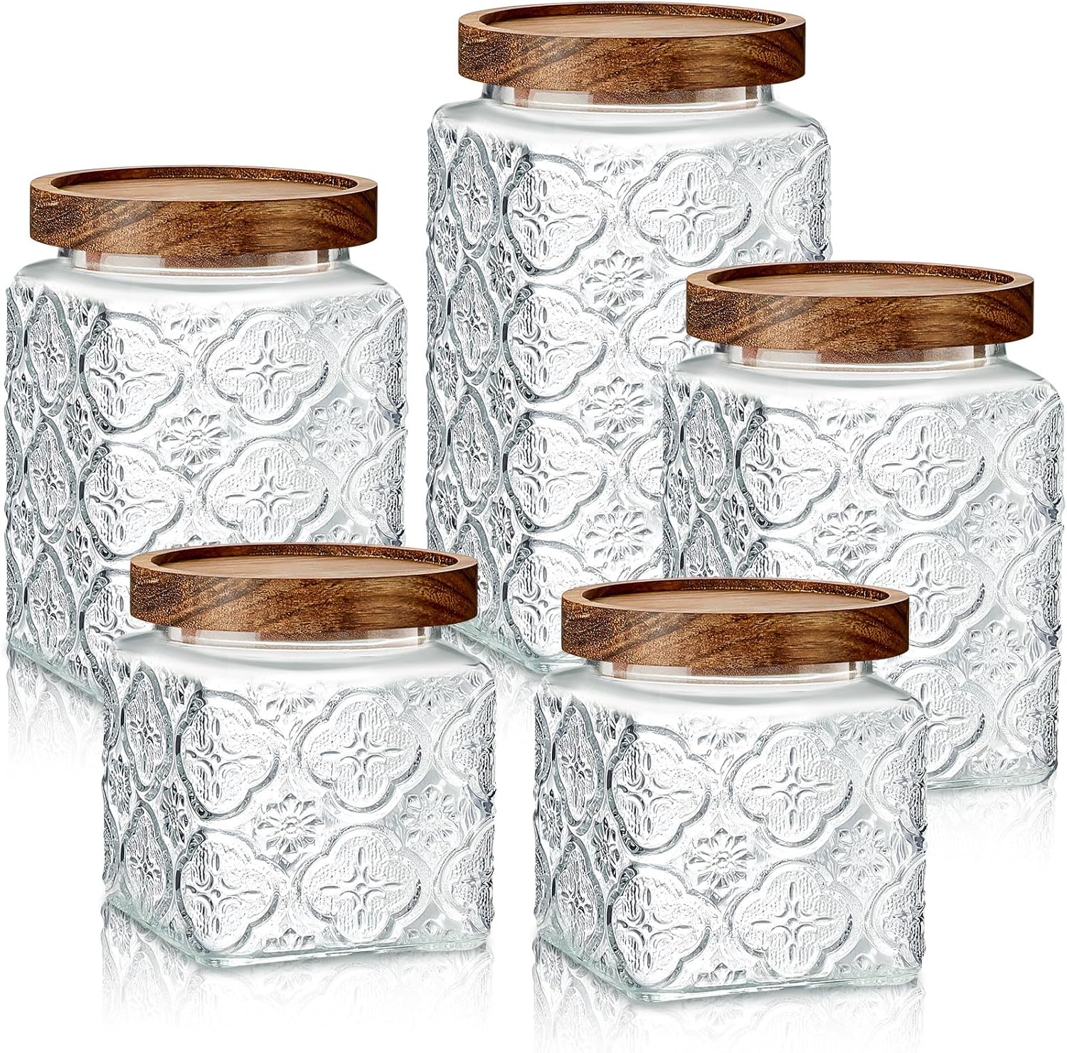 Vintage Glass Food Storage Containers with Airtight Lids for Kitchen