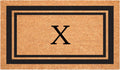 Monogram Doormat 24 in x 36 in Black Border - Oversized Coir Mat