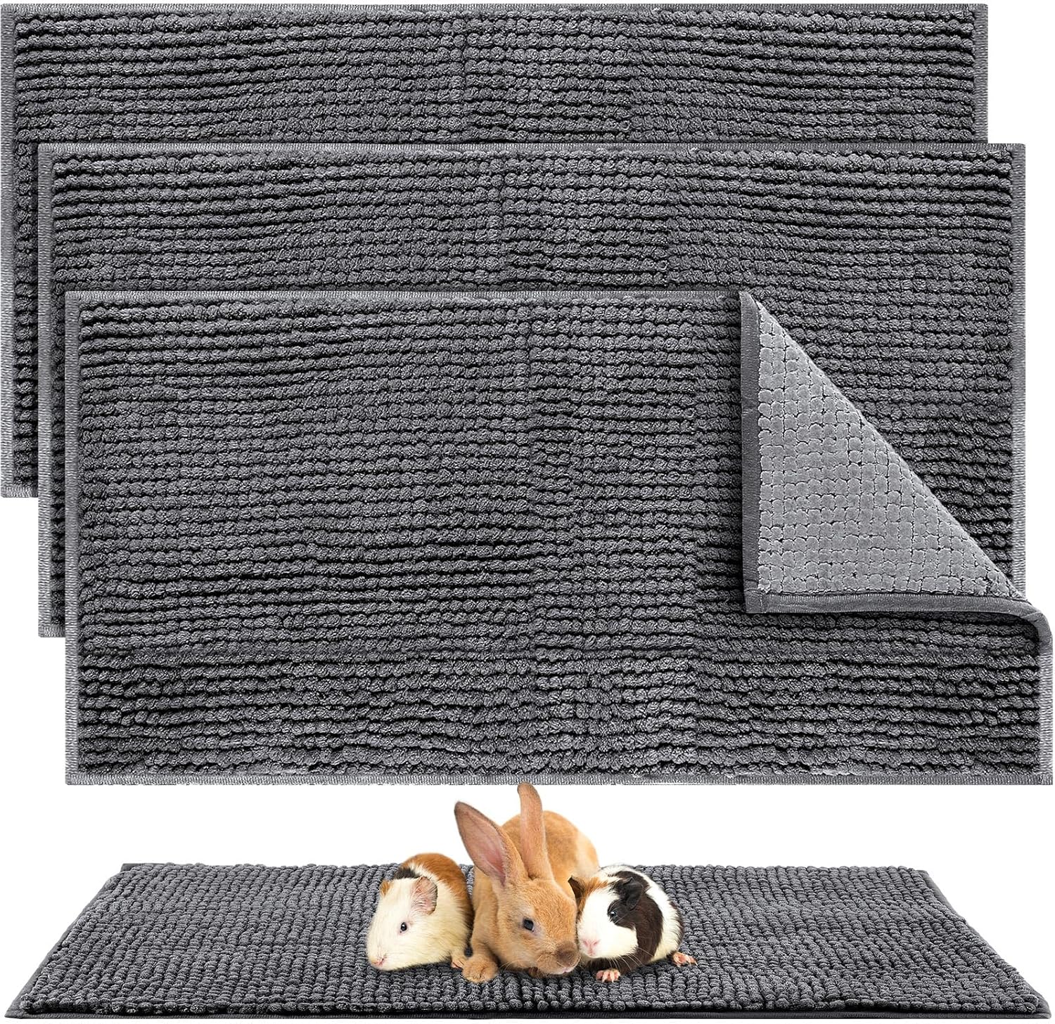 Guinea Pig Cage Liner 4 Pcs Washable Fleece Pee Pads for Pets