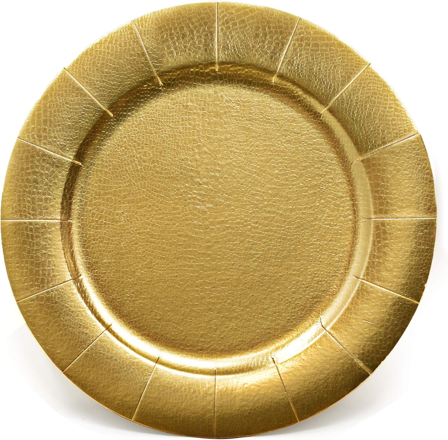 Elegant 60 Disposable Gold Round Charger Plates for Events