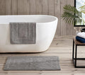Bathroom Rugs Set Logan Chrome Grey - Soft Tufted Cotton Bath Rugs