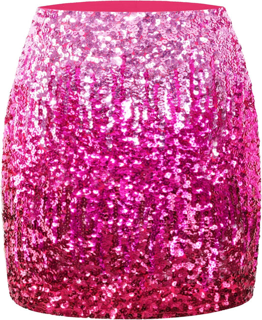 MANER Women's Sequin Skirt for Night Out Party Events