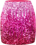 MANER Women's Sequin Skirt Sparkle Stretchy Bodycon Mini