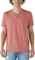Lucky Brand Men's Notch Neck Venice Burnout Tee for Everyday Comfort