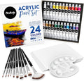 Chalkola 40 Acrylic Paint Set for Adults & Kids - Complete Kit