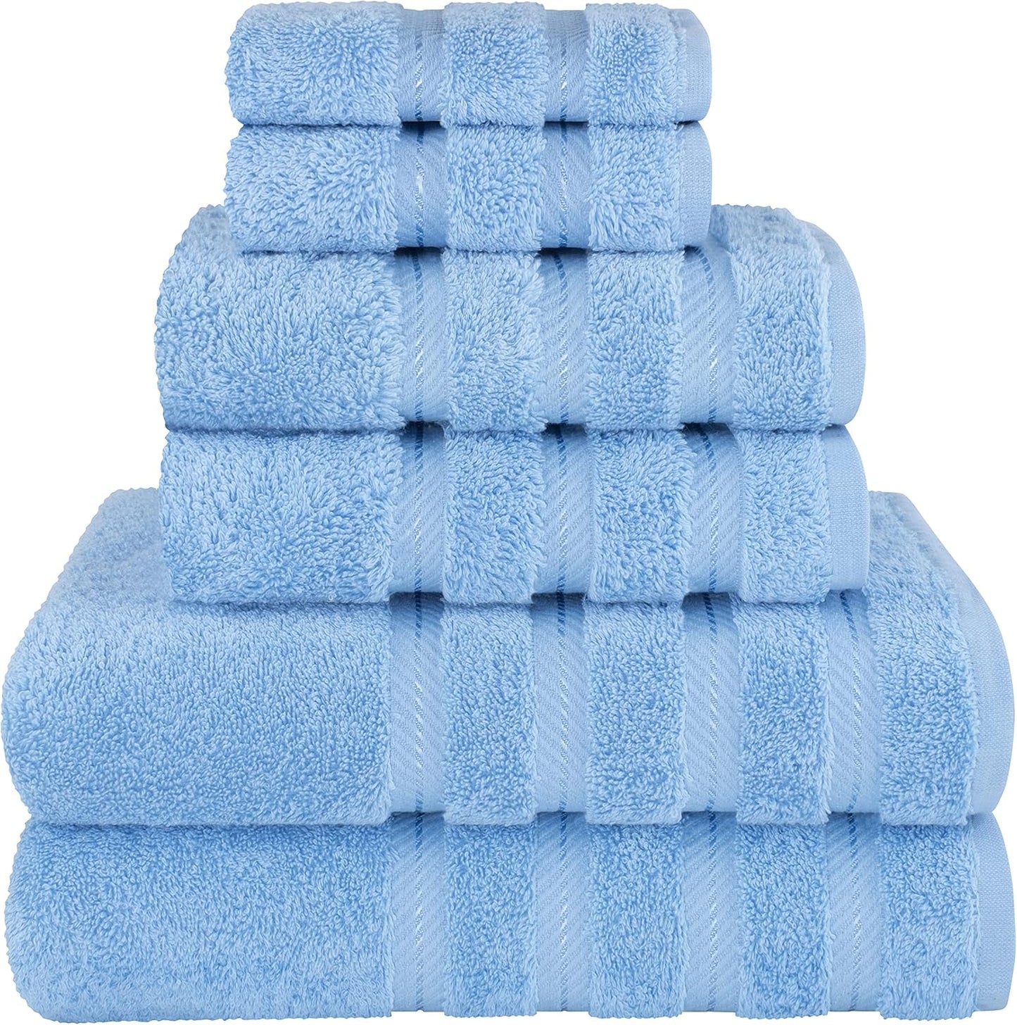 Luxury 6 Piece Towel Set - Soft Cotton Turkish Towels
