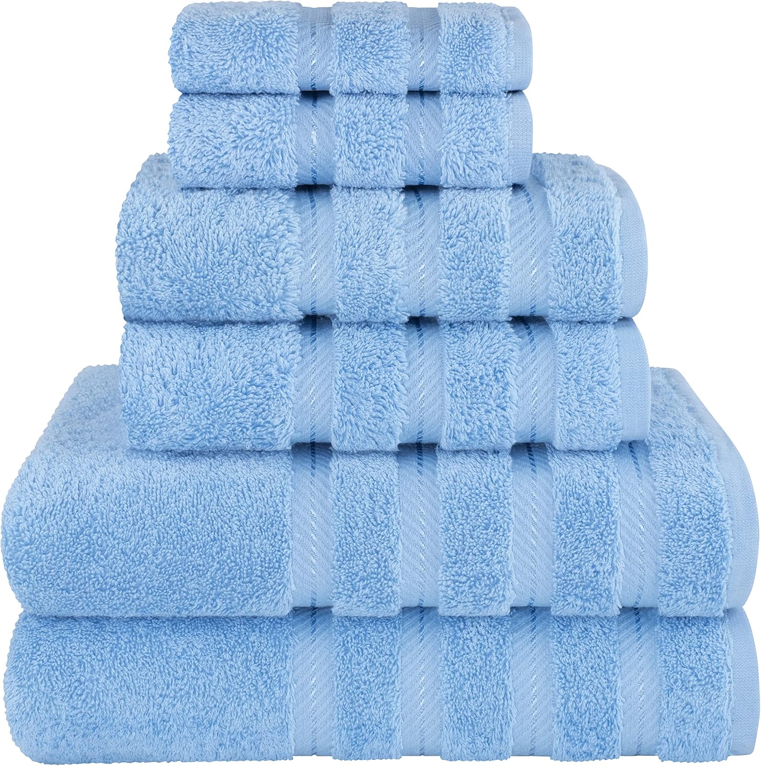 Luxury 6 Piece Towel Set - Soft Cotton Turkish Towels