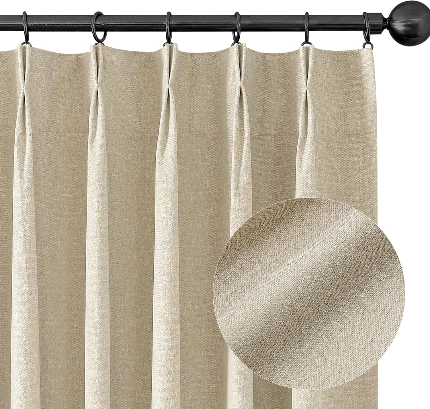 ChrisDowa Natural Full Blackout Curtains for Elegant Home Decor