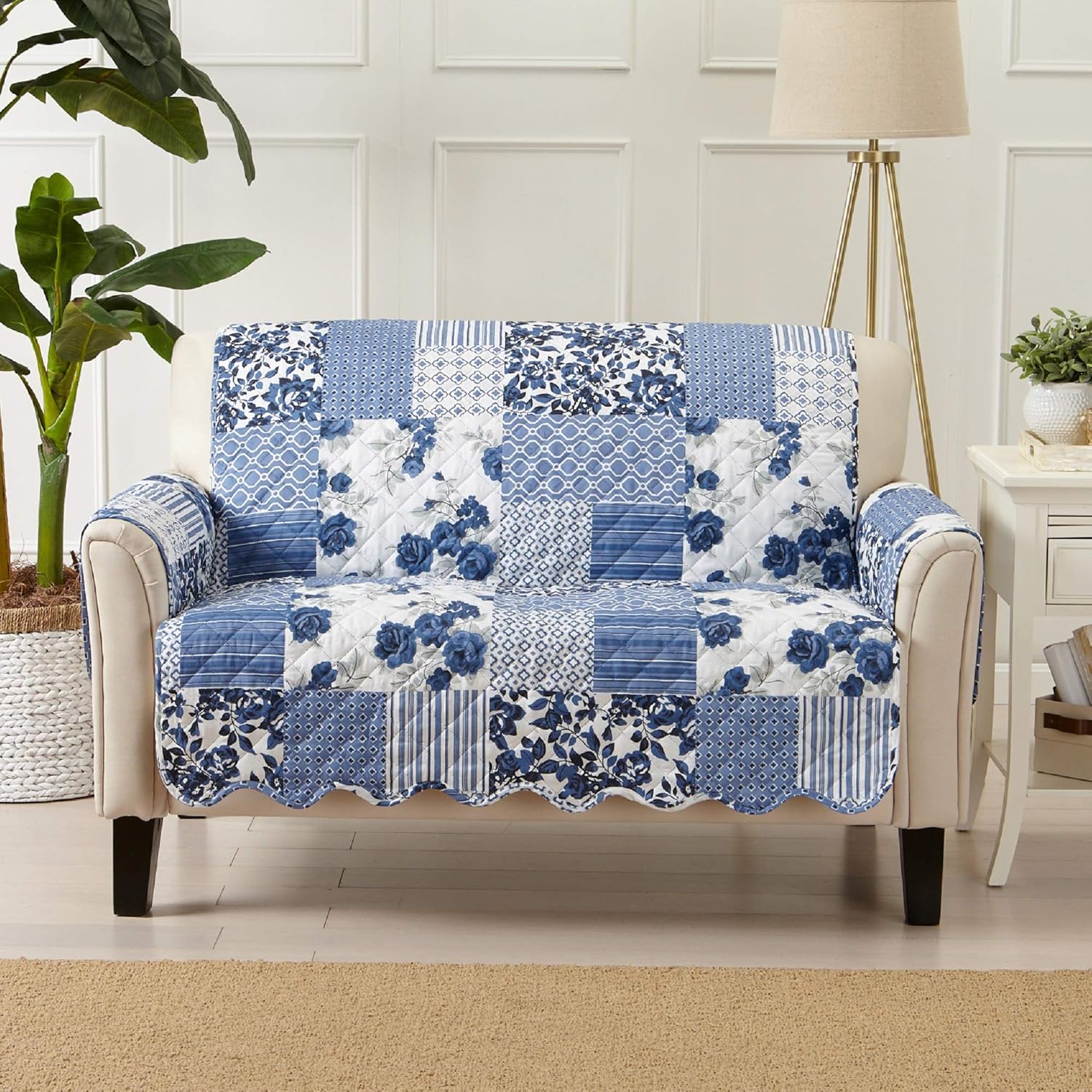 Great Bay Home Reversible Patchwork Loveseat Cover for Pets