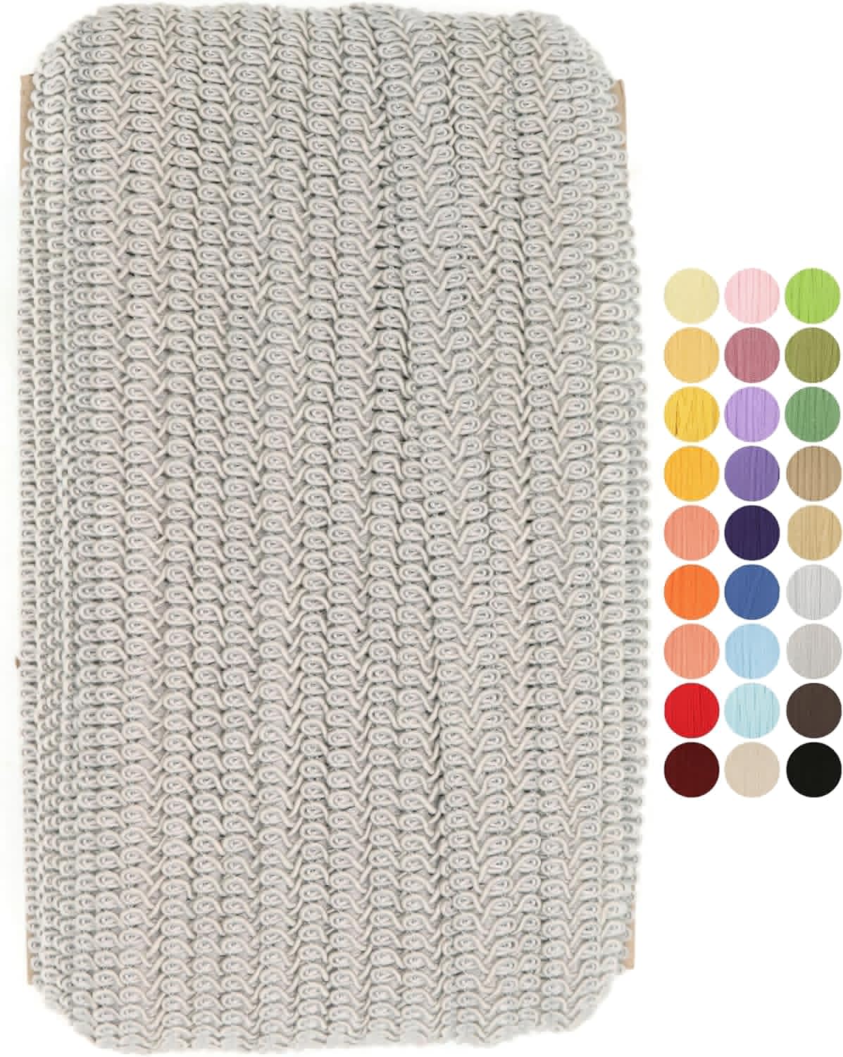 Silver Braided Gimp Braid Trim - Perfect for Upholstery & Crafts