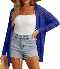 Crochet Lightweight Open Front Cardigan - Oversized Boho Knit