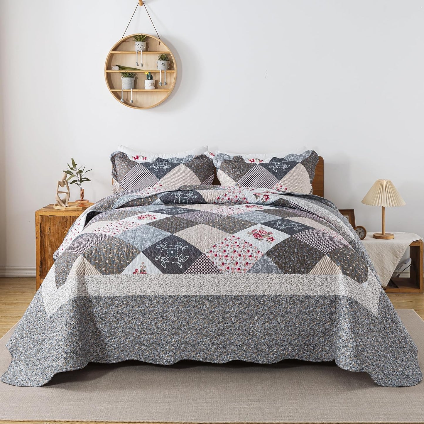 HoneiLife Twin Quilt Bedding Set - Lightweight Reversible Coverlet