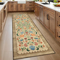 Floral Runner Rug 2.5x8 for Hallways - Machine Washable, Non Slip