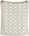 Creative Co-Op Grey Cotton Knit Sheep Blanket for Cozy Comfort