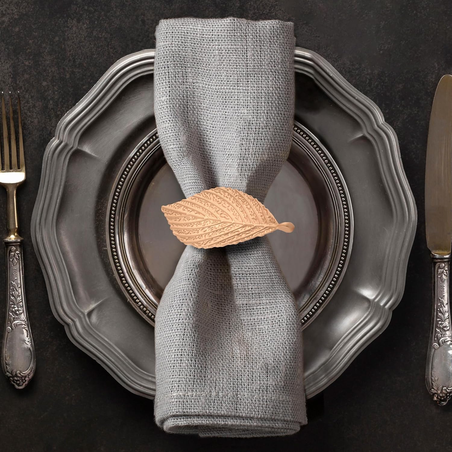 Elegant Gold Napkin Rings Set of 12 for Festive Table Decor