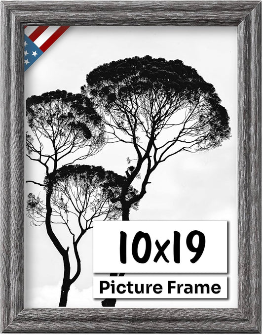 Barnwood Gray 10x19 Picture Frame - Handmade Solid Wood Frame