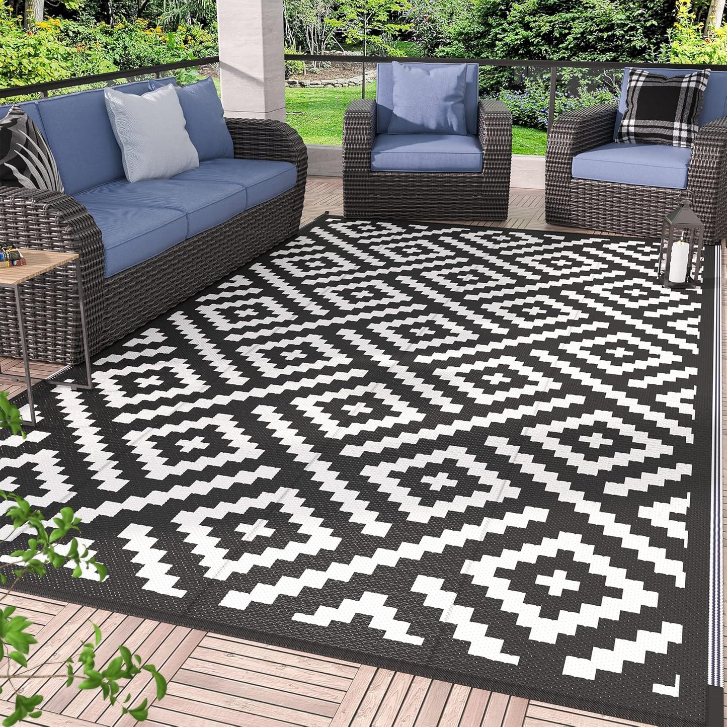 GENIMO Outdoor Rug for Patio Clearance, Waterproof 6ftx9ft Mat